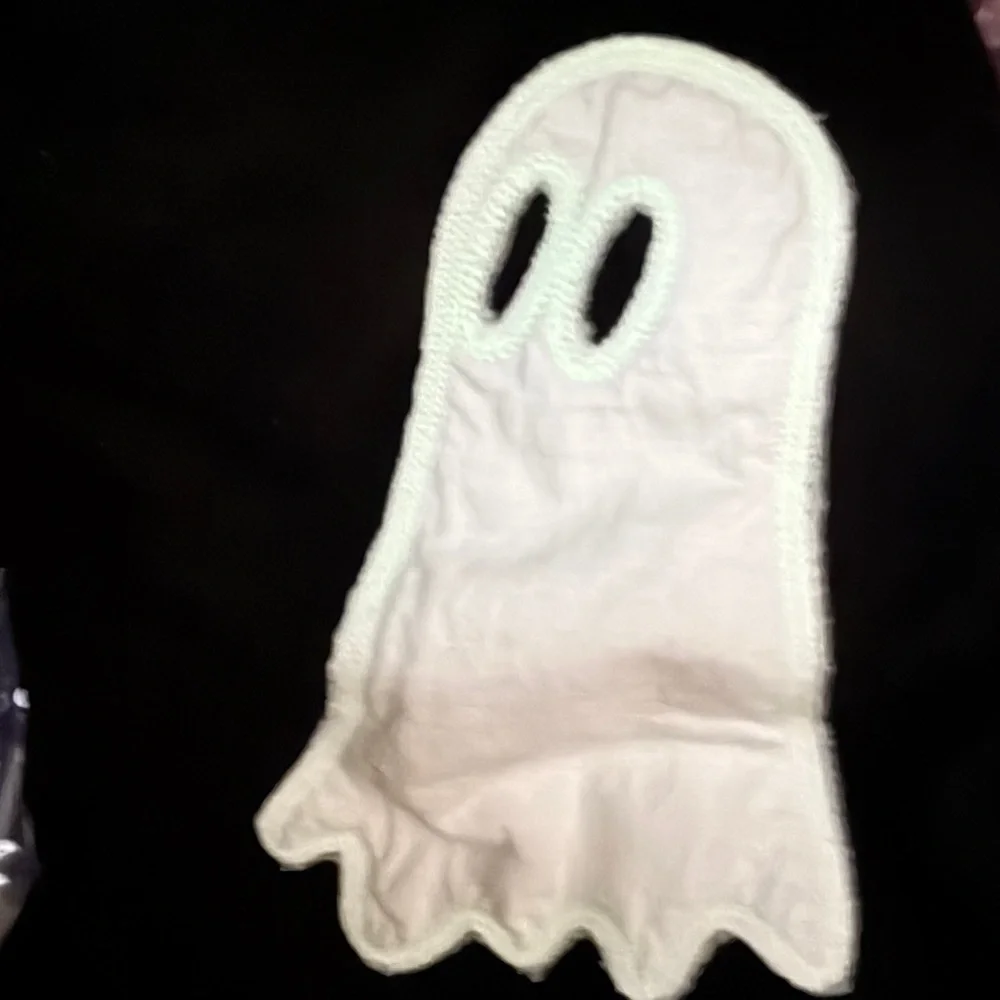 Black Ghost Aplique Long Sleeve Shirt Glow in the Dark